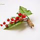 Brooch 'Red currant'. Brooches. Mozza-Flowers. Online shopping on My Livemaster.  Фото №2