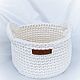 White knitted basket. In the nursery. Basket. dushevnye-podarki-2. Online shopping on My Livemaster.  Фото №2