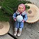 Ватная игрушка "Девочка со снежком", Елочные игрушки, Москва,  Фото №1
