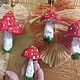 Набор ватных игрушек "Семья мухоморов". Игрушки. Декор и творчество Strawberry33. Ярмарка Мастеров.  Фото №5