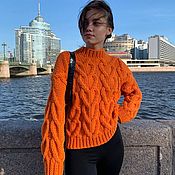 Одежда handmade. Livemaster - original item Jerseys: Women`s sweater with large knitting needles oversize to order. Handmade.