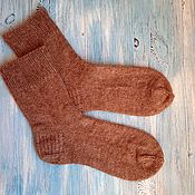 Аксессуары handmade. Livemaster - original item Knitted brown socks, size 44-45 warm grandmother`s hand-knitted. Handmade.