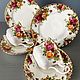 Чайная тройка. Англия, Royal Albert. Old Country Roses. Чайные пары. TABLETOP. Ярмарка Мастеров.  Фото №4