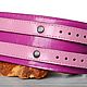 Purple Pink Wide Leather Bracelet, Custom Leather Cuff. Hard bracelet. Made In Rainbow. Ярмарка Мастеров.  Фото №5