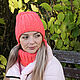 Knitted beanie hat for a girl made of hypoallergenic yarn. Caps. Vyazanye izdeliya i MK iz Alize Puffi. Интернет-магазин Ярмарка Мастеров.  Фото №2