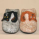 Women's felted Slippers Two cats-2. Slippers. MMwool (marinamol). My Livemaster. Фото №4