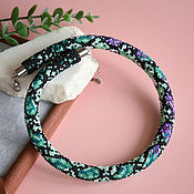 Украшения handmade. Livemaster - original item Necklace made of beads with snake print; mint bead harness. Handmade.