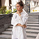 Order White Shirt in men's style size oversize linen with embroidery. NATALINI. Livemaster. . Blouses Фото №3