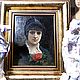 Винтаж: Картина.19 век.Agapit Stevens.Бельгия.Портрет.Живопись. Статуэтки винтажные. Антик.Декор.Винтаж. Ярмарка Мастеров.  Фото №11
