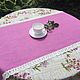 Linen track with lace ' Magenta', Tablecloths, Ivanovo,  Фото №1