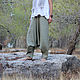 Khaki Linen Harem Pants with pockets. Pants. SHANTIMA. My Livemaster. Фото №5