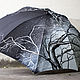 Заказать Зонт с расписным куполом и расписной ручкой НОЧЬ. Umbrella Fine Art зонты с росписью. Ярмарка Мастеров. . Зонты Фото №3
