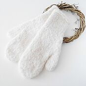 Аксессуары handmade. Livemaster - original item Women`s knitted mittens in natural color.. Handmade.
