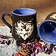 Order Pair of ceramic mugs for two. Studio Good Cat. Livemaster. . Mugs and cups Фото №3
