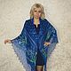 Order Blue shawl, Lace Russian embroidered shawl, Bridal cape. Oksana (superplatok). Livemaster. . Shawls Фото №3