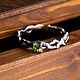 Кольцо Капля росы с хризолитом, серебро, чернение. Кольца. Organic Jewelry. Серебро и золото. Интернет-магазин Ярмарка Мастеров.  Фото №2