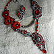 Order Set: necklace earrings 'Poppies in silver'. elenshabaev (elenshabaev). Livemaster. . Jewelry Sets Фото №3
