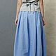 Order The skirt is made of linen and cotton summer blue pleated tapered-leg. Voielle. Livemaster. . Skirts Фото №3