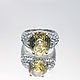 Кольцо с камнями: Цитрин 4.2 ct. и бесцветный Циркон. Кольца. Зов Камня - магазин украшений. Ярмарка Мастеров.  Фото №4