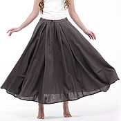 Одежда ручной работы. Ярмарка Мастеров - ручная работа Smoky boho skirt made of 100% linen. Handmade.