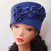 Аксессуары handmade. Livemaster - original item felted hat "Violet sky". Handmade.