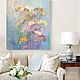 Oil painting of a flying floating flowers. Aerial Oil Painting, Pictures, Moscow,  Фото №1