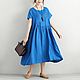 Blue MIDI dress short sleeve. Dresses. Buykud. Online shopping on My Livemaster.  Фото №2