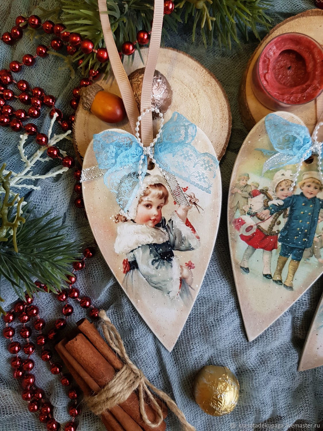 Новогодние Игрушки Сердечки Новогодние Игрушки Сердечки