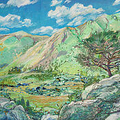 Картины и панно handmade. Livemaster - original item Pastel painting Fresh air of Crimea. Summer landscape with mountains.. Handmade.