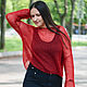 Kid mohair gossamer sweater red. Sweaters. Lily Kryuchkova (kruchokk). Online shopping on My Livemaster.  Фото №2
