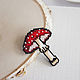 Fly agaric brooch made of beads. Brooches. Handmade by Svetlana Sin. My Livemaster. Фото №4
