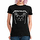 Cotton T-shirt 'Meowtallica'. T-shirts and undershirts for men. Dreamshirts. Online shopping on My Livemaster.  Фото №2