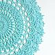Рельефная декоративная салфетка вязанная крючком АГНЕС, цвет Мята, Декоративные салфетки, Златоуст,  Фото №1