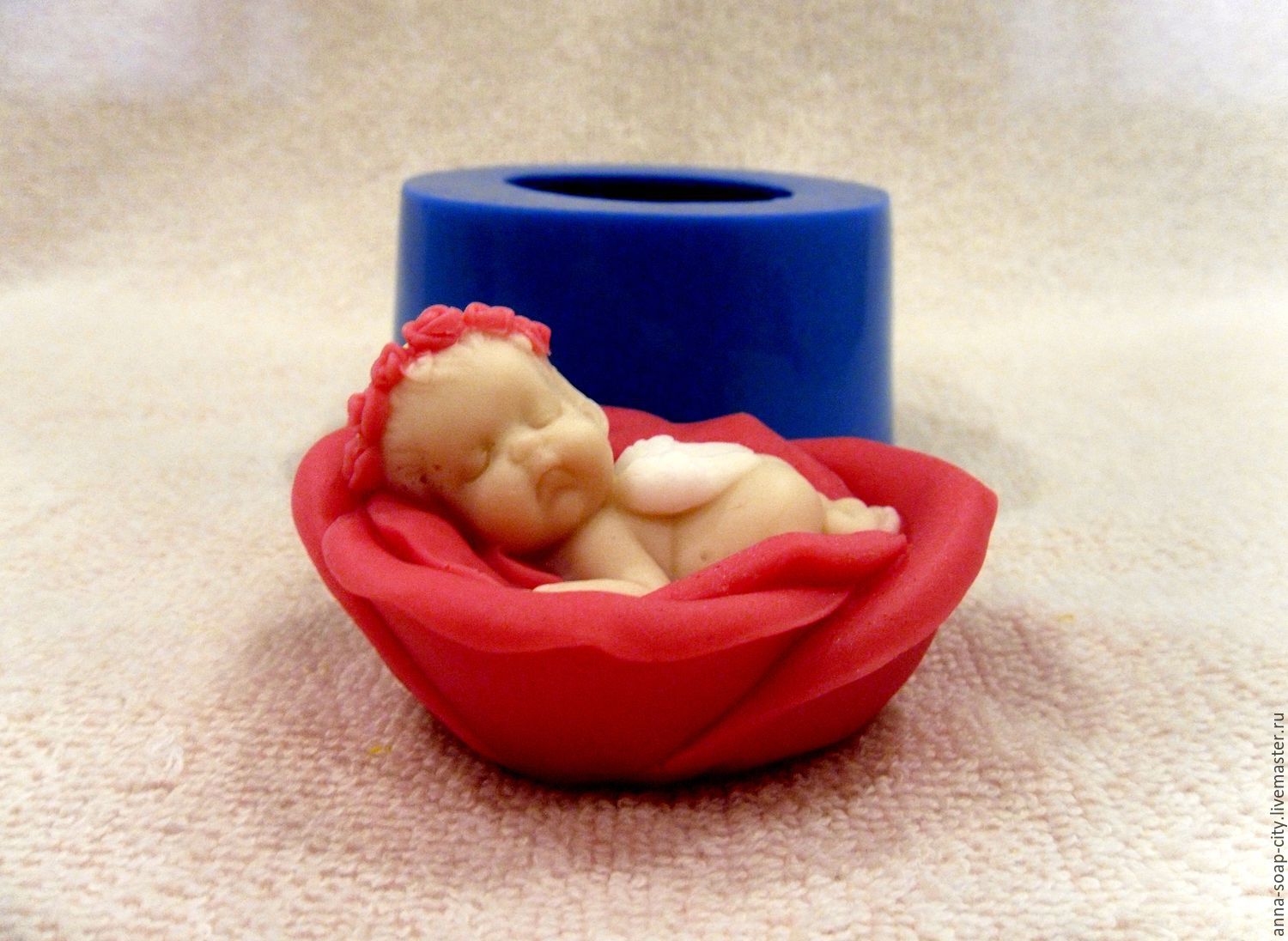 Silicone mold for soap 'angel sleeping on a flower', Form, Arkhangelsk,  Фото №1