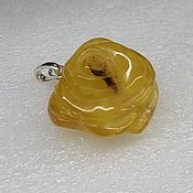 Перстень с натуральным янтарём