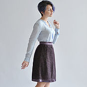 Одежда handmade. Livemaster - original item skirt purple knitted jersey with lurex. Handmade.
