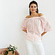 Women's Blouse Pink Camomile Cotton Cambric Summer. Blouses. mozaika-rus. My Livemaster. Фото №6