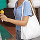 Белая сумка кожаная шоппер Пакет Тоут из кожи, Сумка-мешок, Москва,  Фото №1