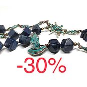 Украшения handmade. Livemaster - original item Necklace of the SEA! Natural sodalite, accessories from Black. Handmade.