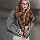 Джинсовая куртка с мехом Куницы. Куртки. YANA KRAFT BRAND. Ярмарка Мастеров.  Фото №8
