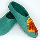 Turquoise Slippers Autumn bouquet on the sole. Slippers. tolkovalenki. Online shopping on My Livemaster.  Фото №2
