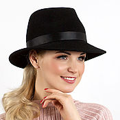 Шляпы: Черная вечерняя шляпка с вуалью