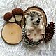 Order Brooch hedgehog Fawn felted wool pin app dry felting, Jerzy. Woolen Zoo. Livemaster. . Brooches Фото №3