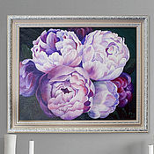 Картины и панно handmade. Livemaster - original item Painting with peonies in a frame. A painting with flowers on canvas. Handmade.