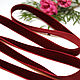 Mokuba velvet ribbon 12mm single sided Burgundy, Ribbons, St. Petersburg,  Фото №1
