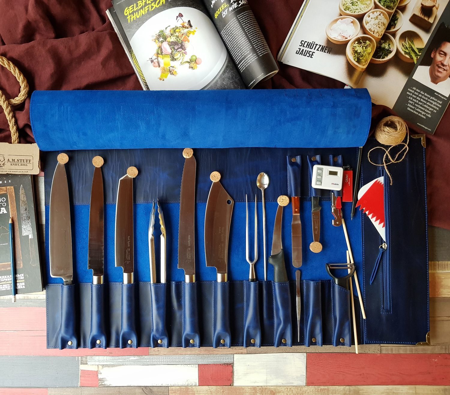 : Скрутка для 13 поварских инструментов скрутка для ножей .