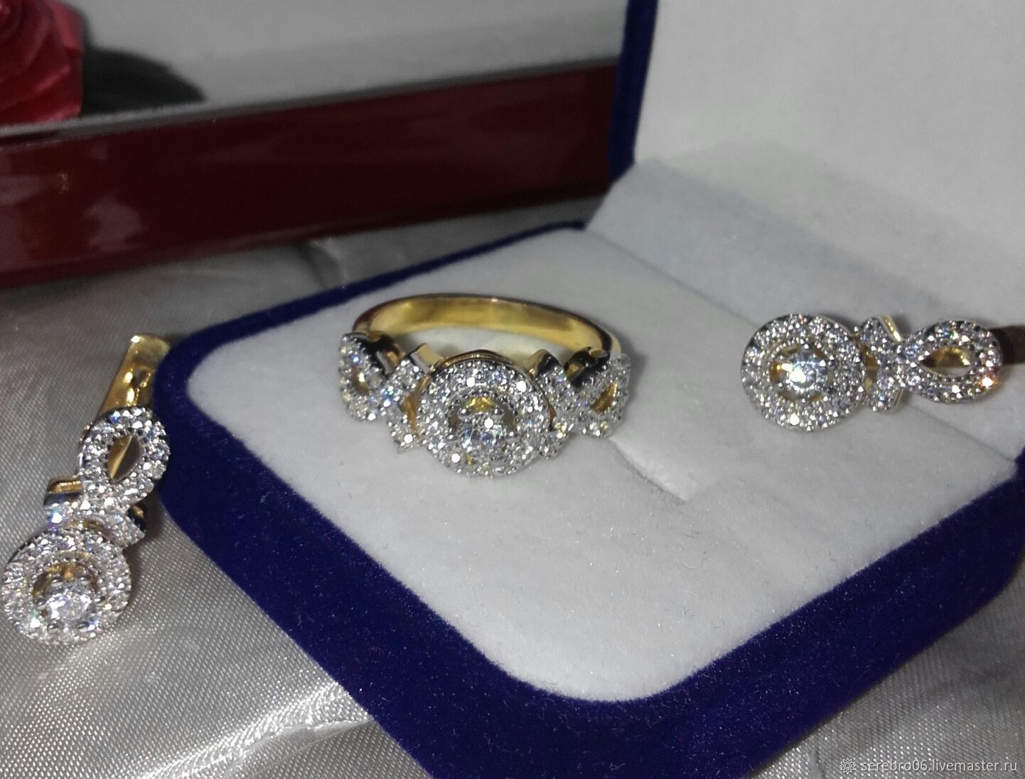 Набор серьги и кольцо с бриллиантами