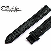 Украшения handmade. Livemaster - original item Black 20mm Crocodile Leather Watch Strap. Handmade.