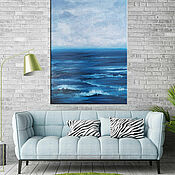 Картины: Круглая картина Скалы и море. Пейзаж горы и море