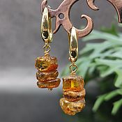 Украшения handmade. Livemaster - original item Women`s earrings made of natural raw amber. Handmade.